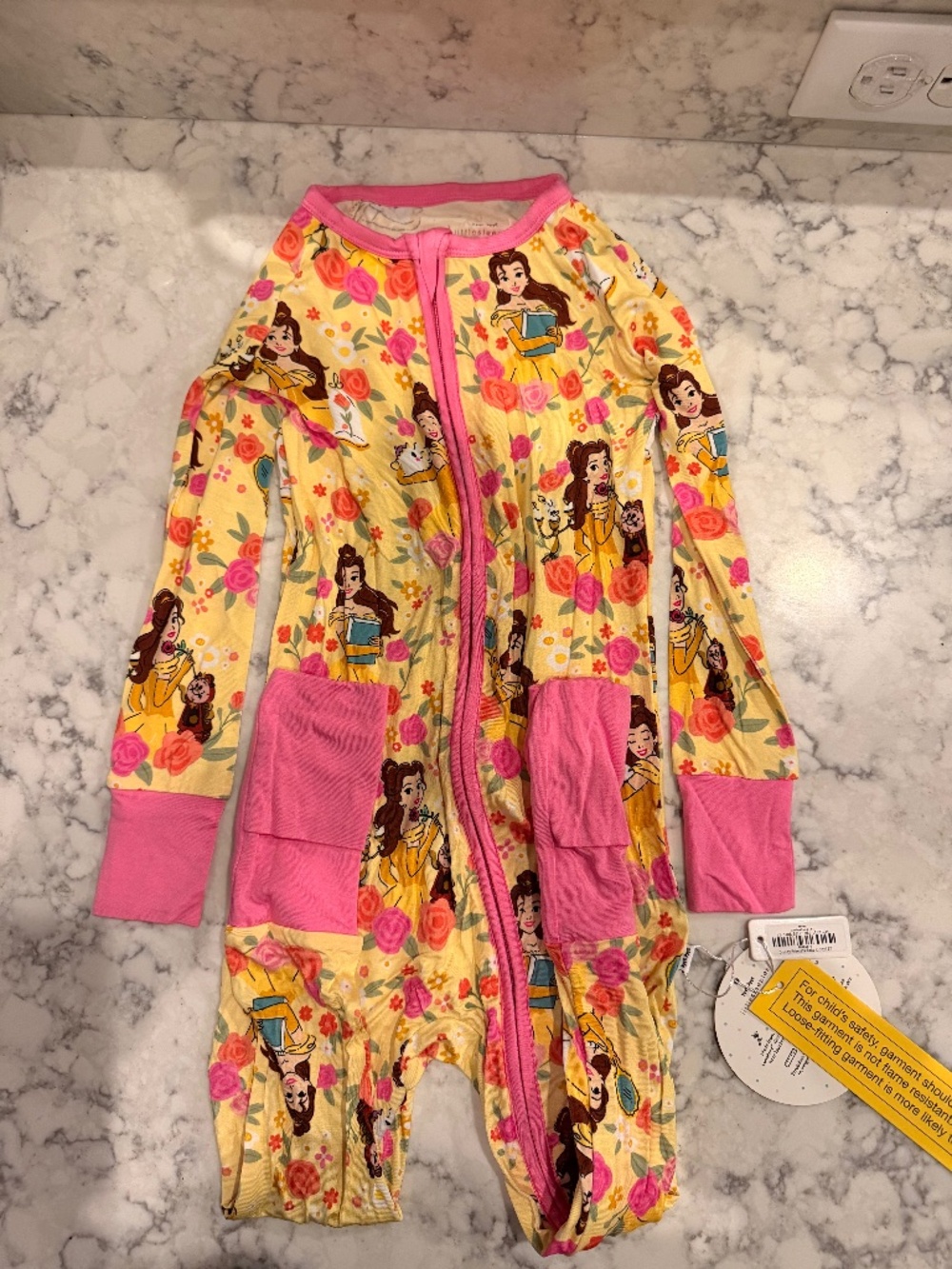 NWT- Disney Little Sleepies Belle Pajama Zippy